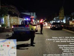 Ciptakan Kamtibmas Aman, Satlantas Polres Tanjungalai Patroli Blue Light