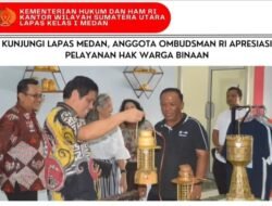 Kunjungi Lapas I Medan, Ombudsman RI Apresiasi Pelayanan Hak WBP