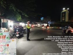 Jaga Kamtibmas Malam Hari, Polres Tanjungbalai Rutin Gelar Blue Light Patrol