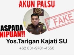 Awas WhatsApp Palsu Koordinator Kejatisu Yos A Tarigan