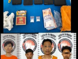 Polres Pematangsiantar Ringkus 4 Pria Pengedar Sabu