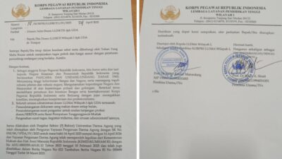 Ketua Korpri LLDikti Wilayah I Prof Bilter A Sirait Keluarkan Surat Yang Bikin Gaduh Terkait Polemik UDA
