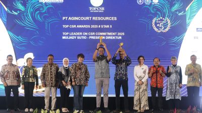 Presiden Direktur Agincourt Resources Dianugerahi Penghargaan TOP Leader on CSR Commitment 2025