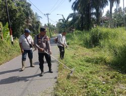 Minggu Bersih, Polsek Teluk Nibung Gotong Royong Bersama Masyarakat
