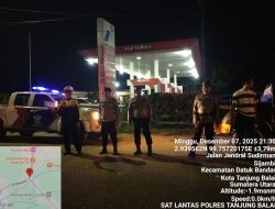 Sat Lantas Polres Tanjungbalai Patroli Malam Sisir Titik Rawan Kejahatan Jalanan