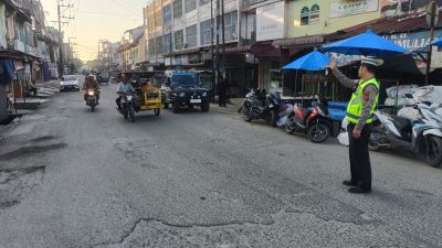 Lancarkan Arus Lalu Lintas, Sat Lantas Polres Tanjungbalai Gatur Pagi