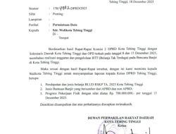Dua Kali Surat DPRD Tebingtinggi Tidak Digubris Wali Kota, Terkait Dokumen Berbagai Proyek Diduga Bermasalah