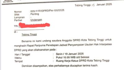 Hak Interpelasi Menguat, Sikap DPRD Tebingtinggi Terbelah Dua