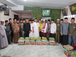 Personel Brimobdasu Dimas Tigo Prabowo Berbagi Sembako Kepada Puluhan Ustad se Kecamatan Perbaungan