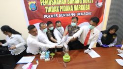 2 Kurir Pompa dan 1 BD Diringkus Polres Sergai, Ratusan Gram Sabu Dimusnahkan