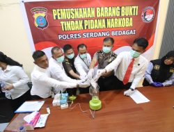 2 Kurir Pompa dan 1 BD Diringkus Polres Sergai, Ratusan Gram Sabu Dimusnahkan