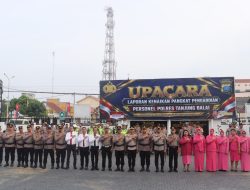 Kapolres Tanjungbalai Pimpin Upacara Kenaikan Pangkat Pengabdian Personil
