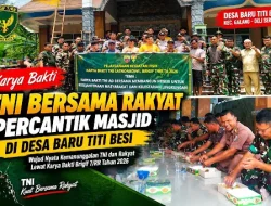 Bukan Sekadar Cat Tembok Masjid, Karya Bakti Brigif 7/RR Perkuat Kemanunggalan TNI dan Rakyat di Desa Titi Besi