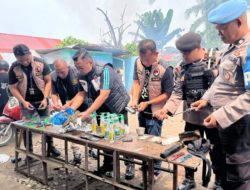 Bandar Narkoba Sei Mencirim Diringkus Polrestabes Medan, Pistol dan Sajam Disita